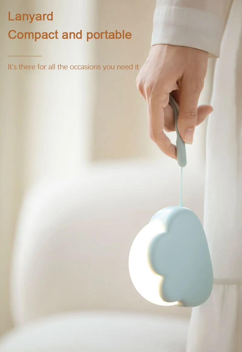 Description Picture 4 of itemUSB Wireless Night Light Mini Adorable Cloud Shape LED Night Lighst For Bedroom Baby Children Bedroom Desktop Decoration Lamps