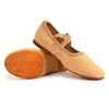 Drawstring-free Women Elastic Band Children Canvas Upper Soft Leather Sole Ballet Dance Shoes 1cm Heel  Ourdoor Wear Jazz Shoes 1