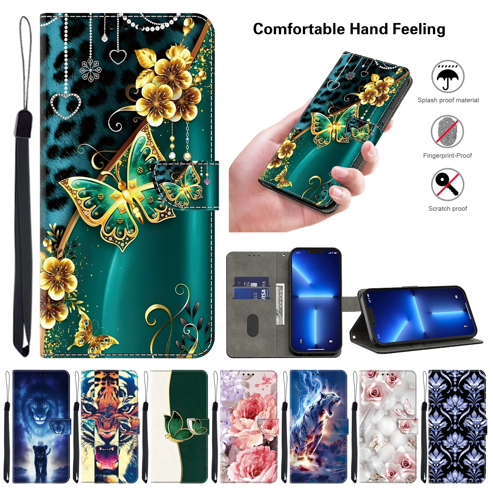 Premium 3D Magnetic Flip Wallet Leather Phone Case