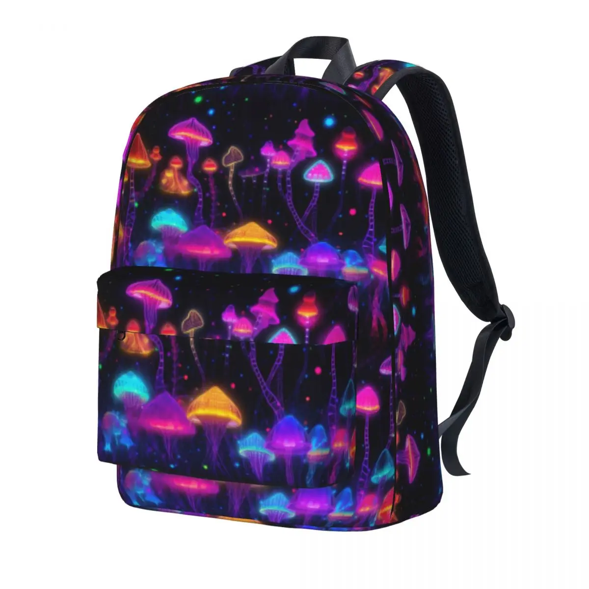 

Color Mushroom Print Backpack Neon Plant Cute Trekking Backpacks Teen Custom Large High School Bags Kawaii Rucksack