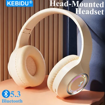 RGB Bluetooth Gaming Headset – Foldable Wireless Over-Ear Headphones with HiFi Stereo Sound, Noise Reduction & TF Card Support 1