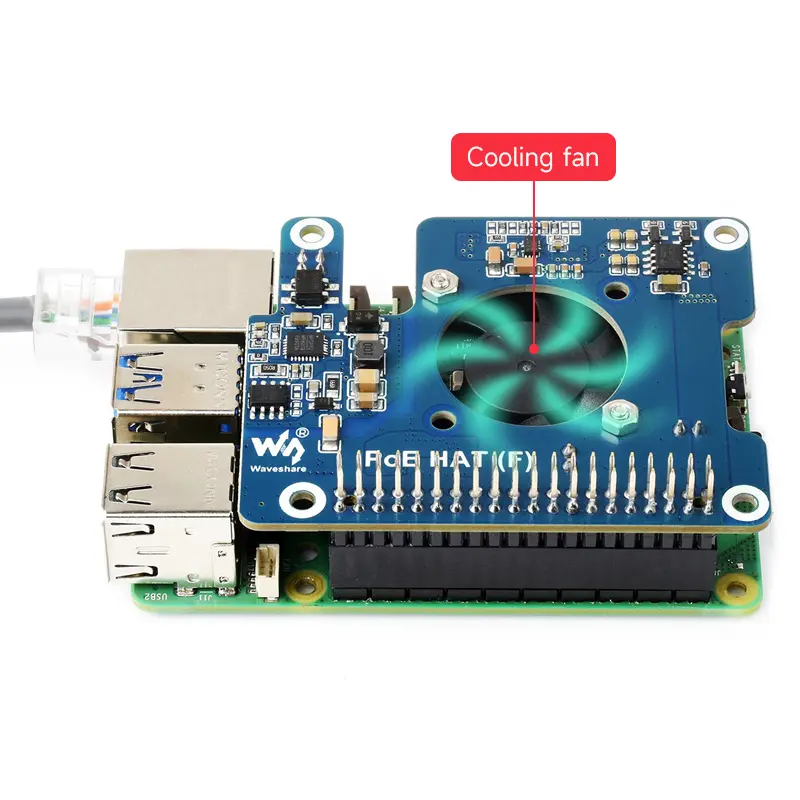 Raspberry Pi 5 PoE HAT (F) 802.3af/at High Power Over Ethernet Onboard Cooling Fan with Metal Heatsink for RPi 5 Pi5 image 4