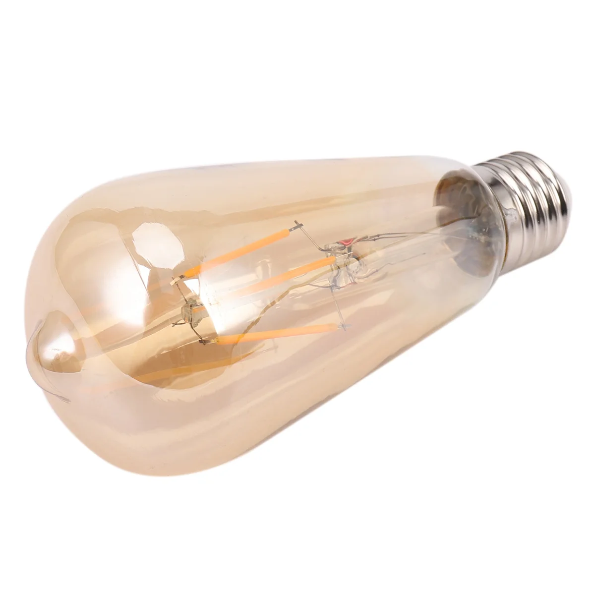 BAAU 5X Dimmable E27 4W Retro Vintage Filament ST64 COB LED Bulb Light Lamp Gold Yellow (2200K) 220V