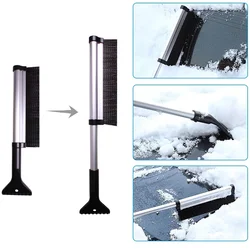 Grattoir à neige pour pare brise de voiture, brosse extensible, outil de déneigement, balai de nettoyage, lavage 