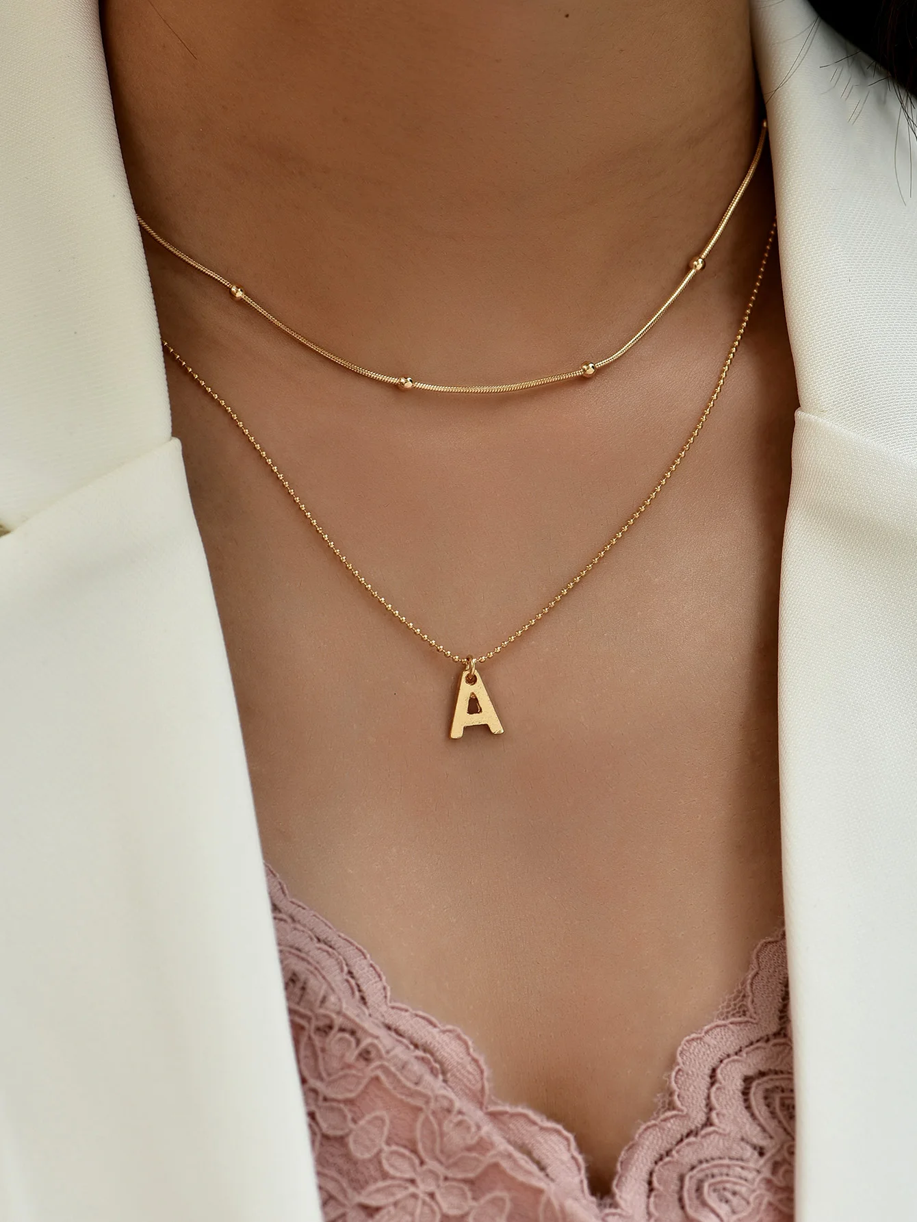 Hot Classic A Initial Letter Pendant Necklace Women Simple Stainless Steel Chain Necklace For Women Jewelry Gift Hot Classic A Initial Letter Pendant Necklace Women Simple Stainless Steel Chain Necklace For Women Jewelry Gift
