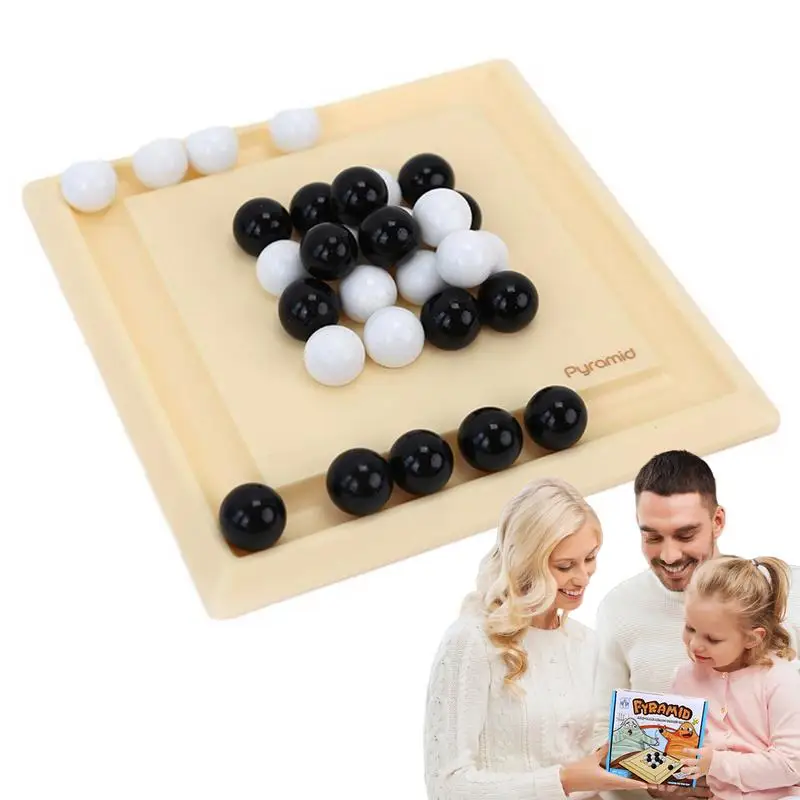 

Пирамида настольная игра IQ головоломка Черно-белая умная настольная игра семейный мозг головоломка вызов игра чулок наполнитель