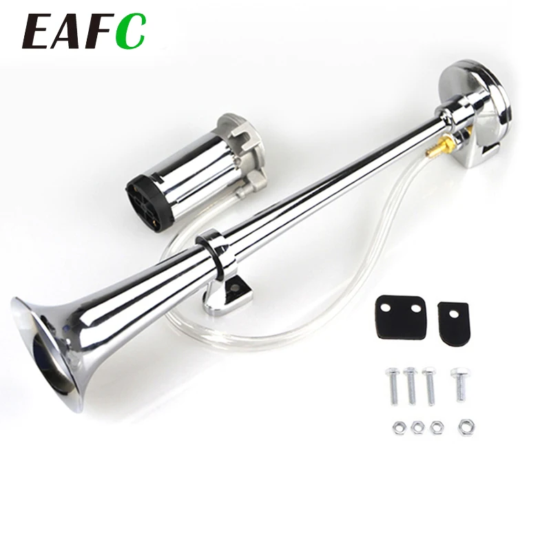 Car Air Horn Universal 17inch Single Trumpet 12V Compressor 150DB Super Loud Air Hose for Truck Boat Motorcycle