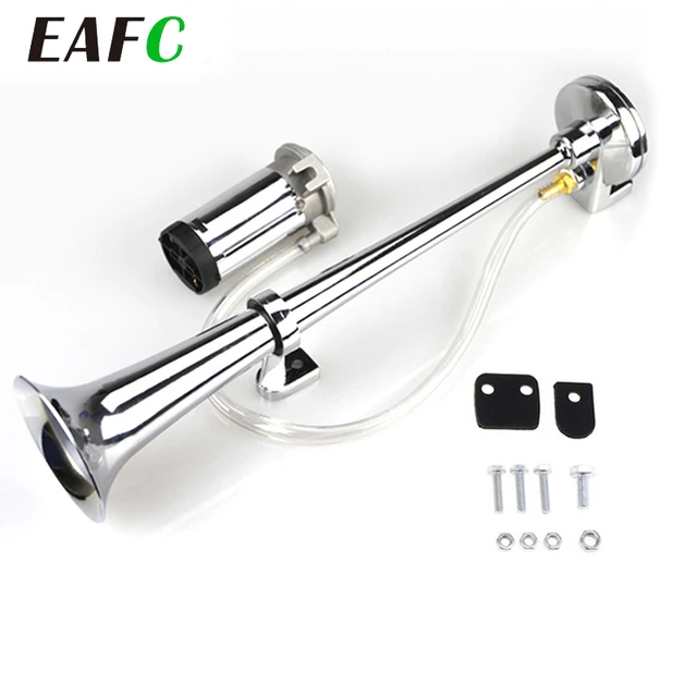 Universal 17inch Single Trumpet Car Air Horn 12V Compressor 150DB Super Loud  Air Hose Car Horn