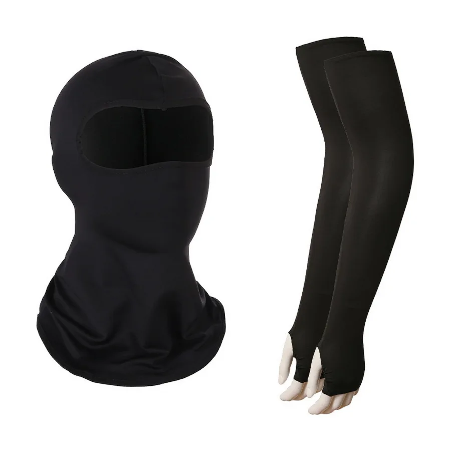 100sets Breathable Quick Dry UV Protection Arm Sleeve Face Mask Suit Outdoor Men Tactical Camouflage Cycling Face Bandana Sleeve