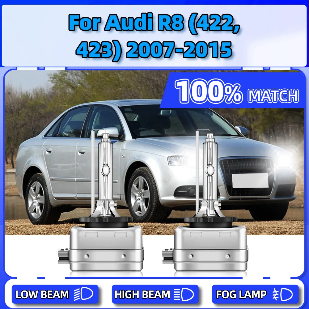 

2PCS 20000LM Xenon Headlight D1S 6000K Xenon Front Lights 12V For Audi R8 (422, 423) 2007-2009 2010 2011 2012 2013 2014 2015