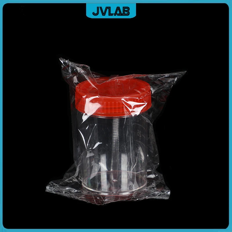 Plastic Urine Container Cup 40 ml Plastic Vials Screw Cover Sputum Cup Height 45mm EO-Sterilized Individual Package 50/PK