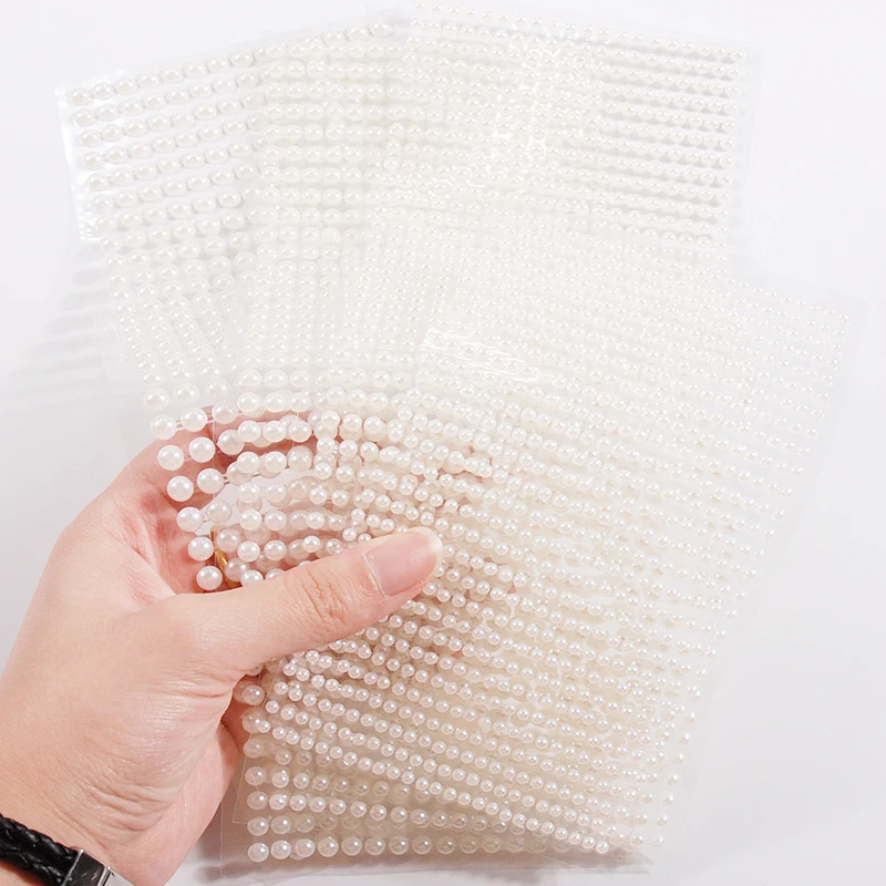 3mm/4mm/5mm/6mm 3D Pearl Face Jewels Eyeshadow Stickers Self Adhesive Face Body Eyebrow Diamond Nail Stickers Diamond Decoration 5
