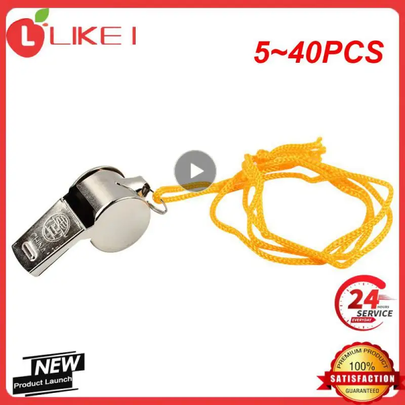 

5~40PCS Metal Whistle Referee Sport Rugby Party Outdoor sports Like Whistle Training School Soccer Football Colorful lanyard