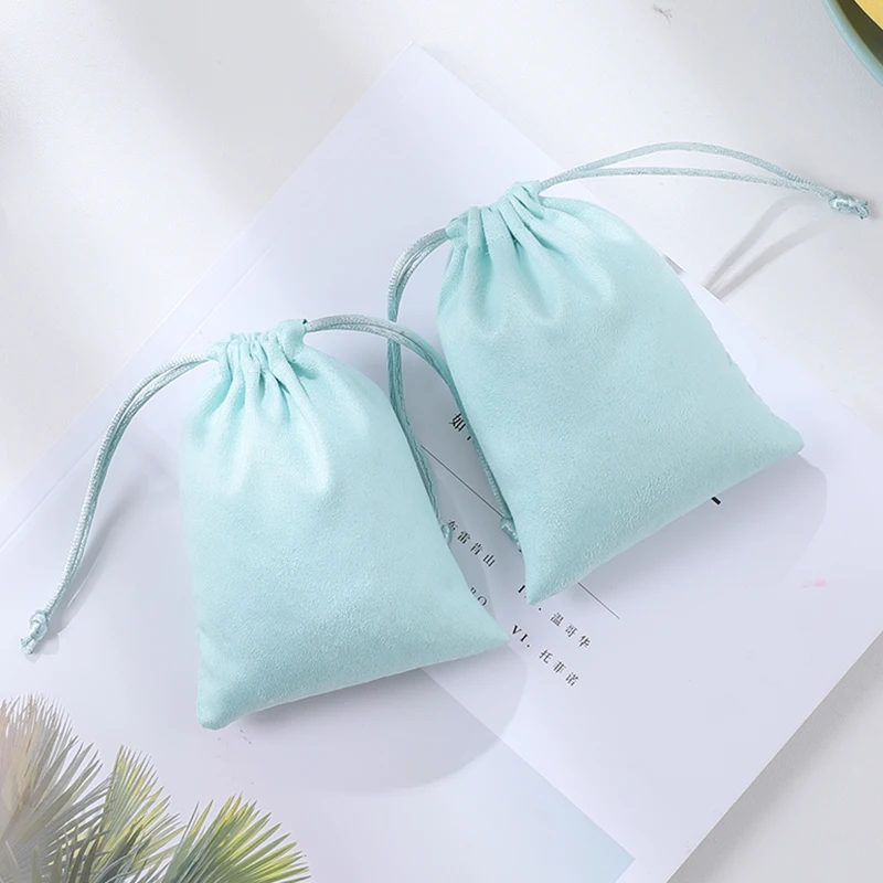 100 Flannel Jewelry Pouches Jewelry Packaging for Wedding Party Christmas Birthday Gift Jewelry Drawstring Bag Print Custom Bag
