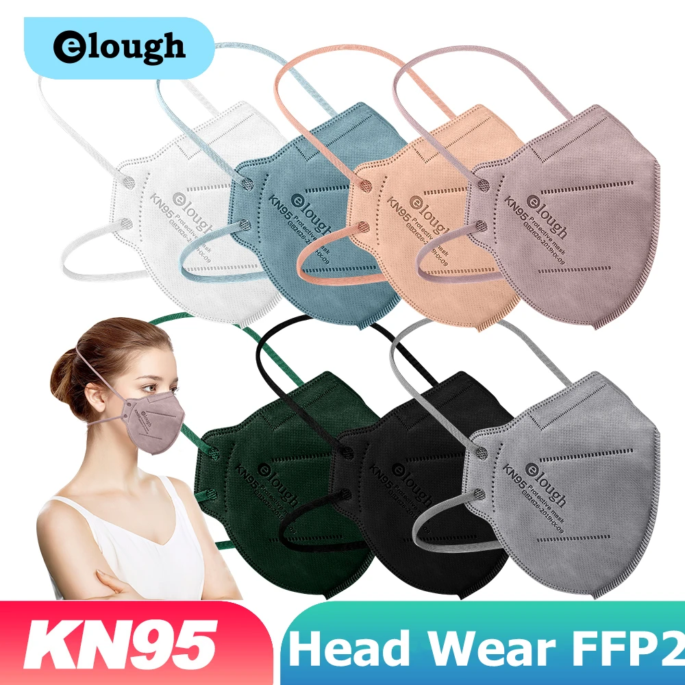 Head Mounted KN95 Mask disposable face mask kn95 mask Elough FFP2 Face Masks Adult Painless FFP2mask 5 Layers Respirator FPP2 Mask Approved Mascarillas FP2