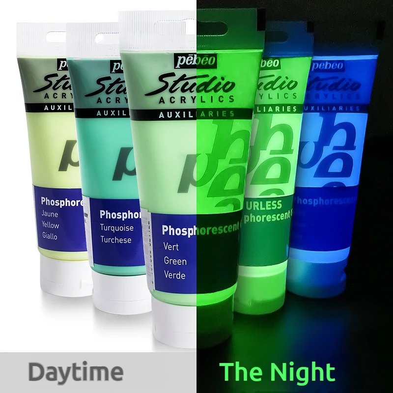 100g Fluorescent Pigment Long-Lasting Painting Luminous Paints Auto Glow in Dark Acrylic Paints for DIY Artwork Party Supplies acrylic paint acrylic paint set luminous paint