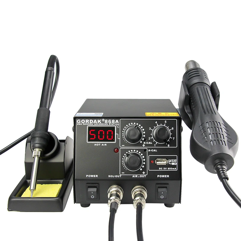ZB 868D Hot Air Desoldering Rework Station 2 in 1 Double Digital Display BGA Soldering Stations 450W Soldering Rework Tools