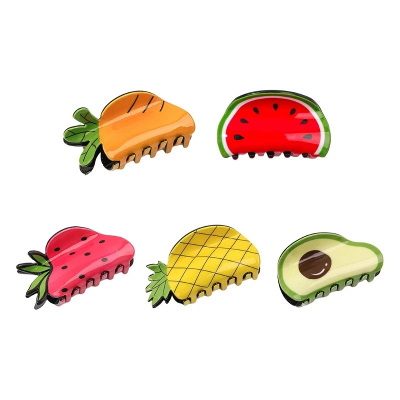 

Fruit Hair Clip HairBun Hairpin Ponytail Claw Shark Clip Fruit Hair Claw Dropship
