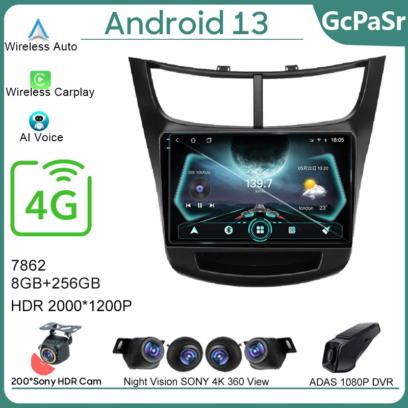 

Автомобильный радиоприемник для Chevrolet Sail Aveo 2015 - 2019 Android, автомобильный мультимедийный плеер с GPS-навигацией, стерео головное устройство, № 2din, DVD, стандартный Wi-Fi