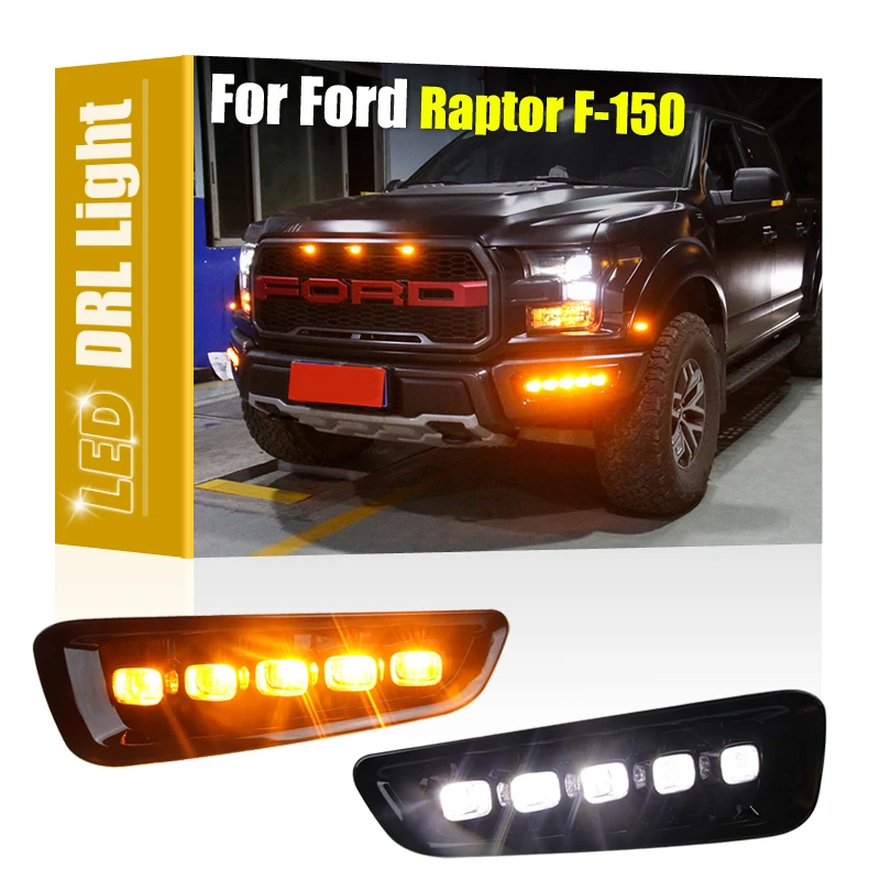 Car accessories 1 Pair DRL LED Daytime Running Lights with Turn Signal ...