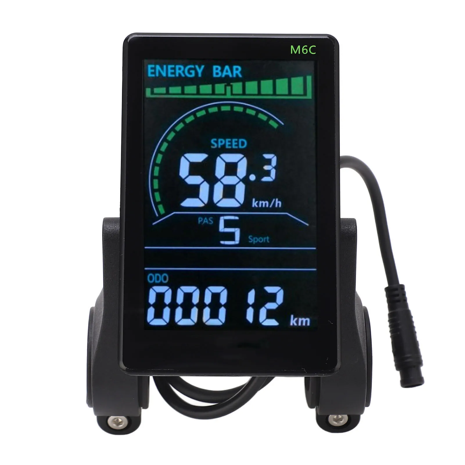 

M6C Electric Bike LCD Display Meter Electric Bike Speed Distance Battery Level Display Screen Control Panel for 24V 36V 48V 60V