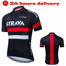2022 STRAVA Summer Team Red Men Cycling Jersey Bike Cycling Clothing Top Quality Cycle Bicycle Sports Wear Ropa Ciclismo For Man