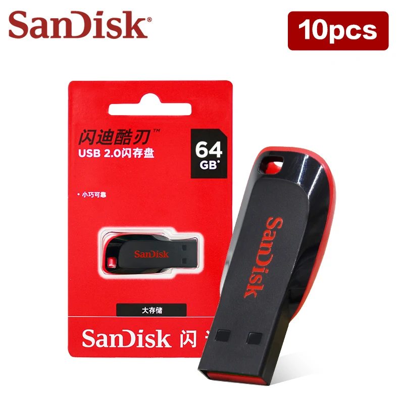 Pack De 5 Clés USB SanDisk Cruzer Blade 16 Go – USB 2.0 – Format Compact – Idéal Pour Sauvegarde, Transfert, Partage