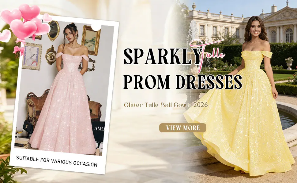 Off Shoulder Quinceanera Dress 2026 Sparkly Sequin Tulle Sweet 16 Prom Dress A-line Ball Gown