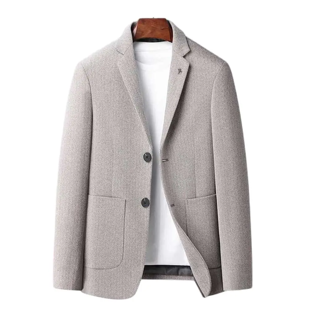 

Spring Autumn Slim Fit Wool Suit Men's Casual Blazer Jacket Office Wedding Banquet Leisure Business Coat Clothing