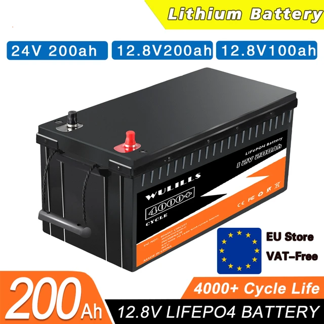 Power Queen 12V 200Ah Plus LiFePO4 Deep Cycle Lithium Battery with 200A BMS  for RV Solar 