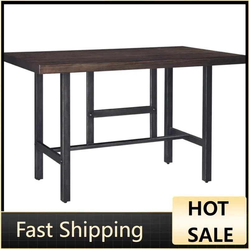 

Signature Design by Ashley Kavara Modern Industrial Counter Height Dining Room Table, Medium Brown