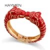 KAYMEN New Enamel Colorful Tiger Bangle Cuff Bracelet for Women Girls Statement Multicolor Fashion Bangle Jewelry 15 Colors 1