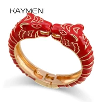 KAYMEN New Enamel Colorful Tiger Bangle Cuff Bracelet for Women Girls Statement Multicolor Fashion Bangle Jewelry 15 Colors 1