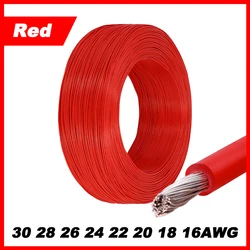 Vibrant Multi - Color Stranded Electric Wire - Premium PVC Insulated Tinned Copper Cable - 18AWG (Red)