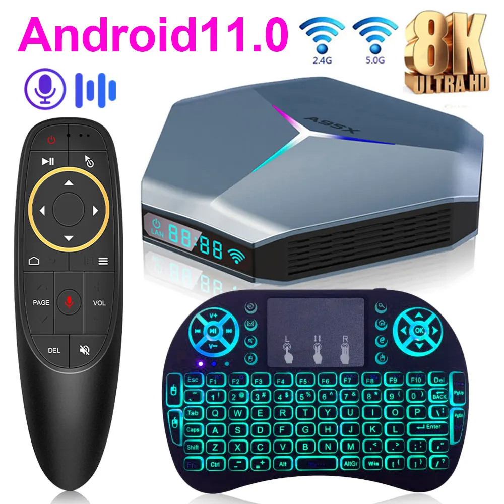 Приставка Смарт-ТВ A95X F4 Transpeed Android 11 Air II 8K RGB светильник Amlogic S905W2 4 Гб 32 ГБ 64 2