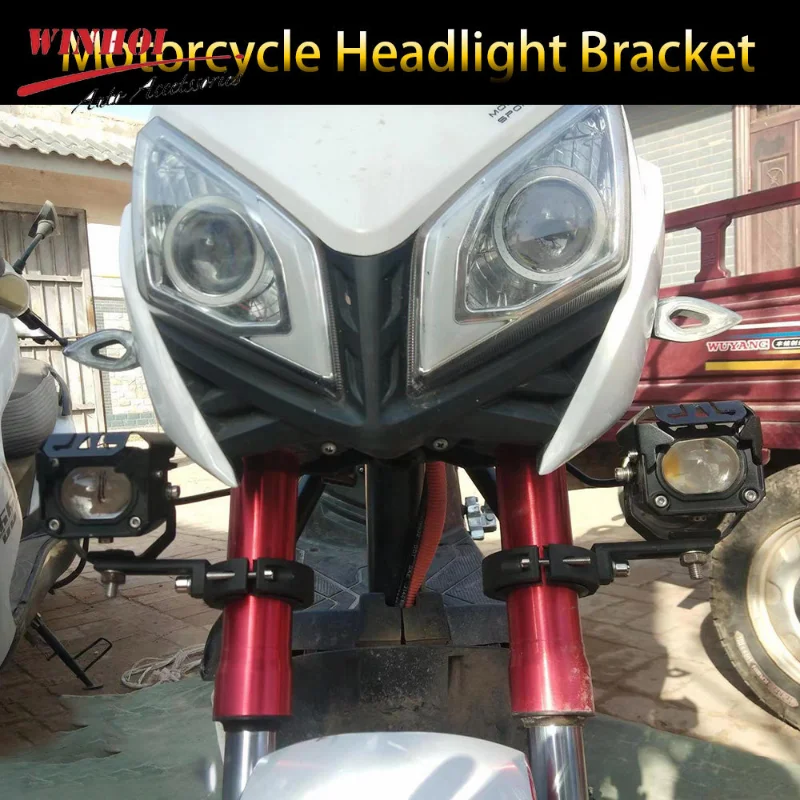 Motorcycle Light Bracket Motorcycle Headlight Spotlight Mount Universal Motorcycle Fog Light Bracket Fork Ear Chopper Headlamp Holder motos accesorios