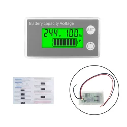 LCD Digital Voltage Meter with Battery Capacity Indicator, DC 8 - 100V (Upgraded Green)