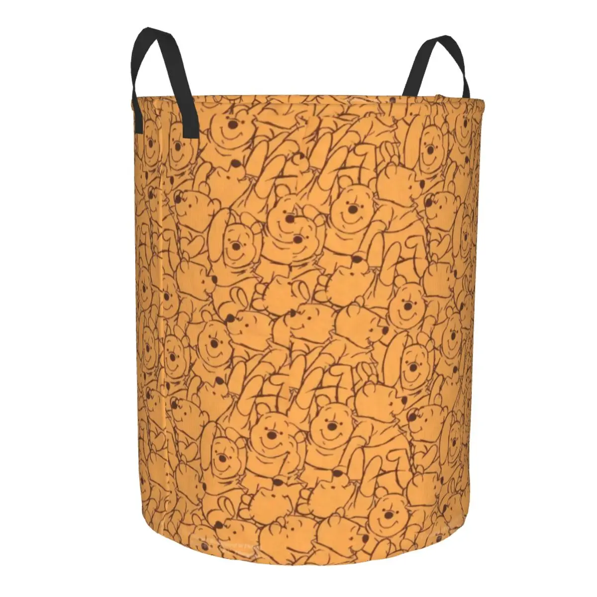 Custom Winnie Pooh Bear Pattern Laundry Basket Collapsible Clothing Hamper Toys Organizer Storage Bins 2