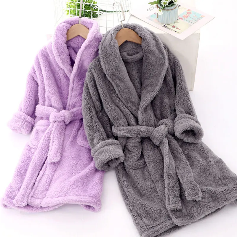 Child Kids Bathrobe Coral Velvet Baby Boy Cartoon Sleeping Robe Pajamas Children Soft Bath Robe Nightgown Teenager Girl Clothing