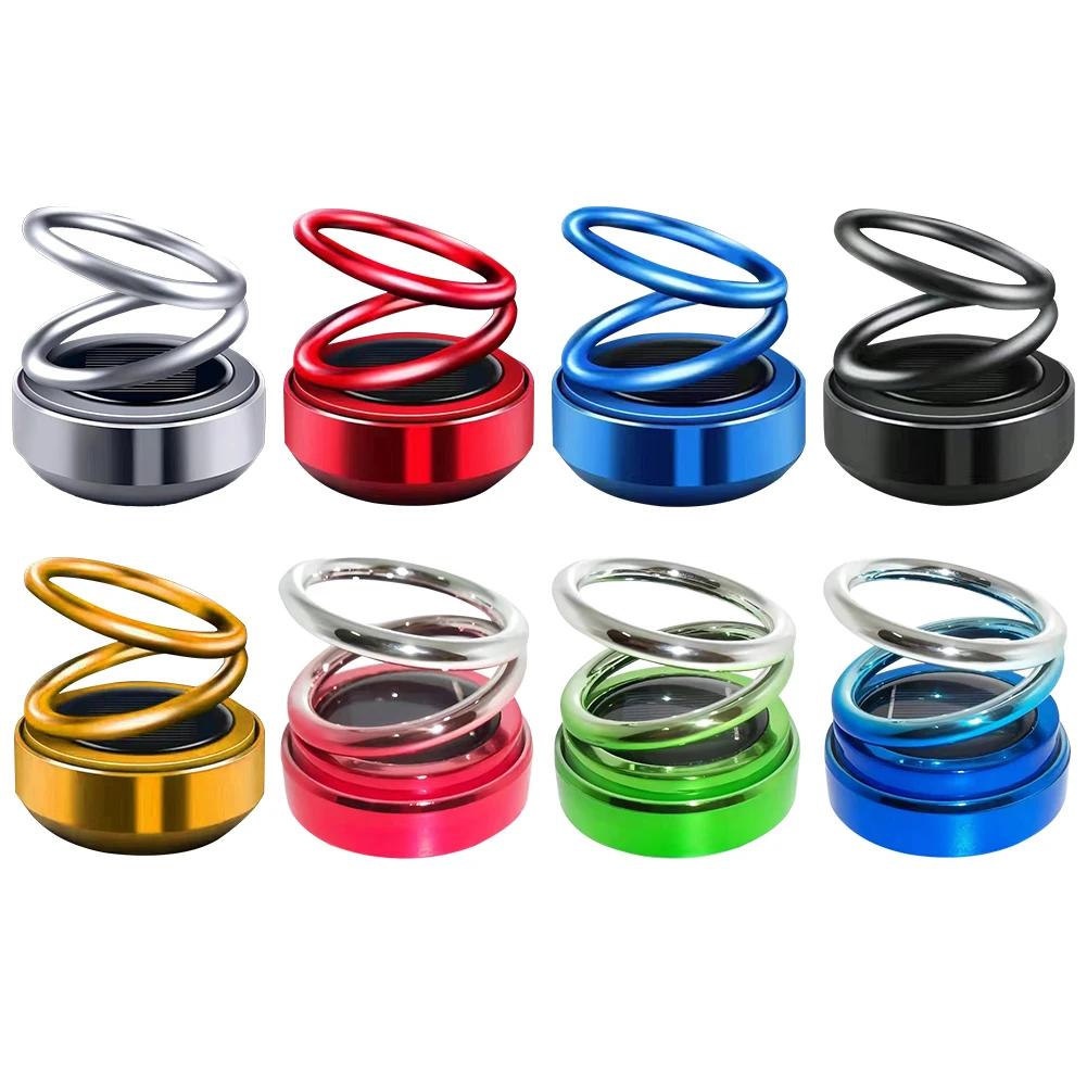 

Solar Energy Car Perfume Fragrance Diffuser Alloy 360 Rotation Auto Car Aromatherapy Air Fresher Double RingInterior Decoration