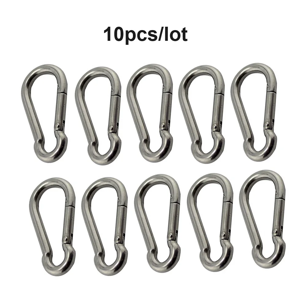 10PCS304StainlessSteel50mm60mm70mm80mmCarabinerKeychainHook
