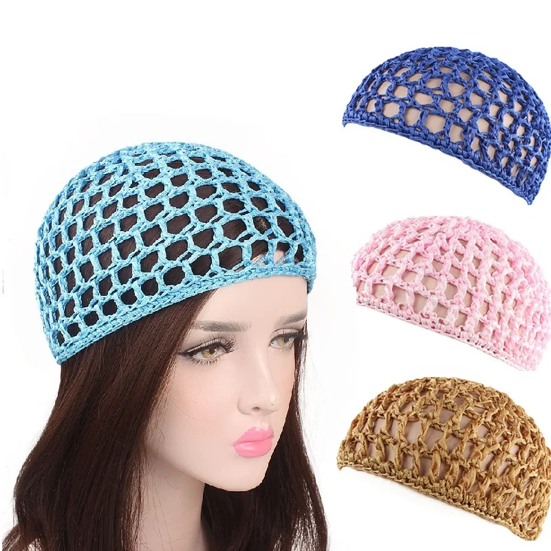 New Women's Mesh Hair Net handmade Crochet Cap Kufi Caps Snood Sleeping Night Cover Turban Hat Popular Casual Beanie Chemo Hat vansvans vans casual shoes vn0a5krd4w6 parisian night