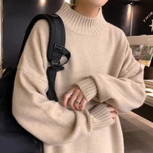 

EOENKKY/New Winter Half Turtleneck Men's Sweater Thickened Warm Pullover Men's Casual Men's Sweater Knitted Men's Pullover