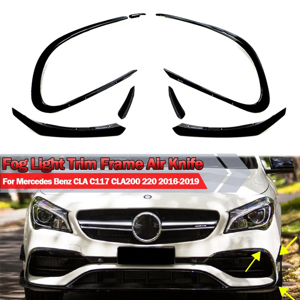 Sleek Black Front Bumper Lip Spoiler and Canard Vent Enhancement Kit