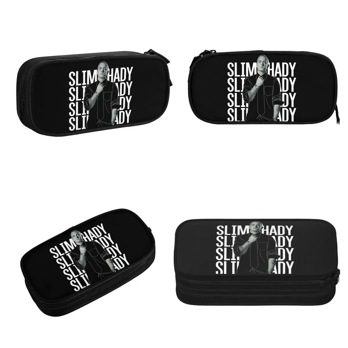 Eminem Slim Shady Music Rap Pencil Cases Large Storage Pen Bags Pen Box Pencil Pouch For Boys Girls Students School Office
