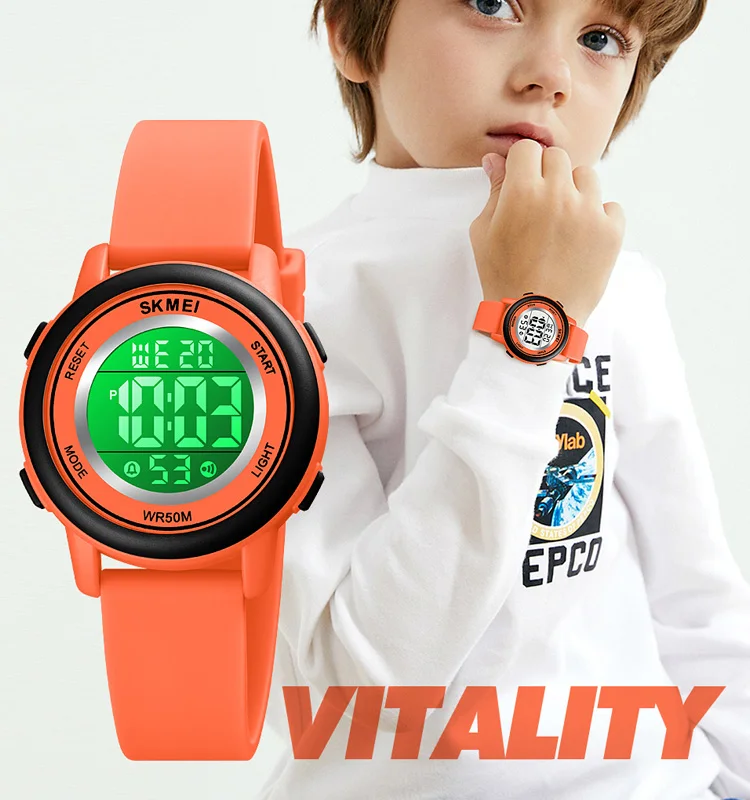 SKMEI 1721 Colorful Led Children Digital Wristwatches Waterproof Alarm Kids Watches montre enfant Boys Girls Sport Kids Watch 3