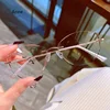 Ultralight diamond-studded Reading Glasses Frameless Cut Edge Anti-blue Light Presbyopia Eyeglasses Diopter +1.0 1.5 2.0 To +4.0 3