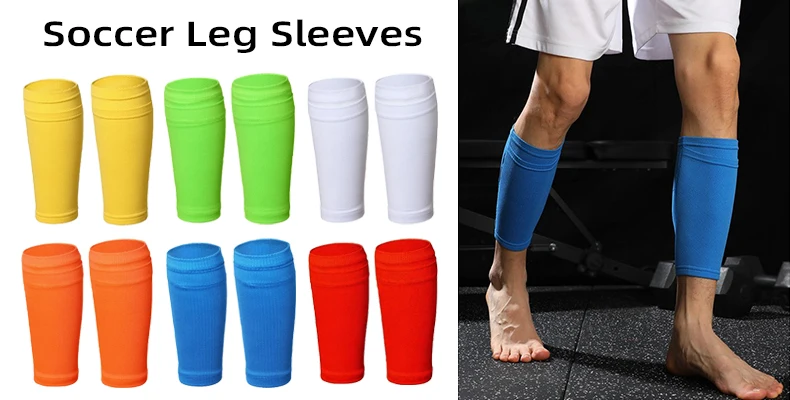 Soccer Shin Guards Calf Sleeve With Double Pocket Can Insert Leg Guards Adults Youths Kids  Football Training Protective Gear