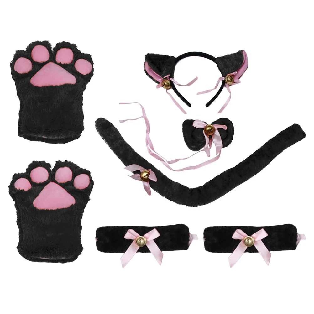 STAHAD 1 Conjunto Tiara De Orelhas De Gato Conjunto De De Animal  Gargantilha De Sino Cosplay De Gato Adereços De Bandana De Halloween Kit De  De Gato