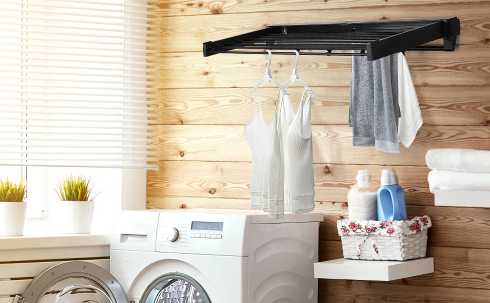 Diy Laundry Laundry Room Wall Mounted Clothes Rack Clothes Drying